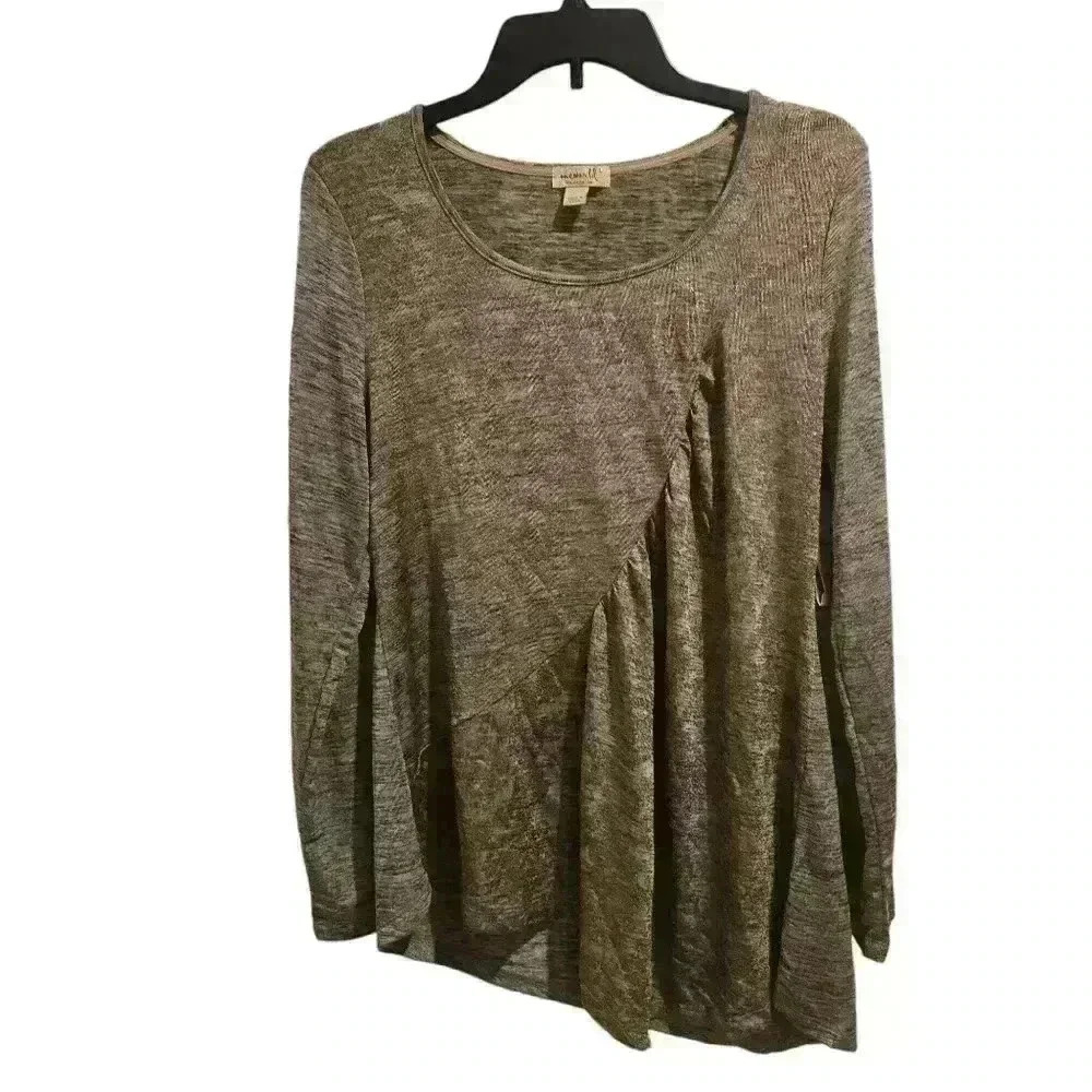 X109 one world long sleeve asymmetrical top size large
